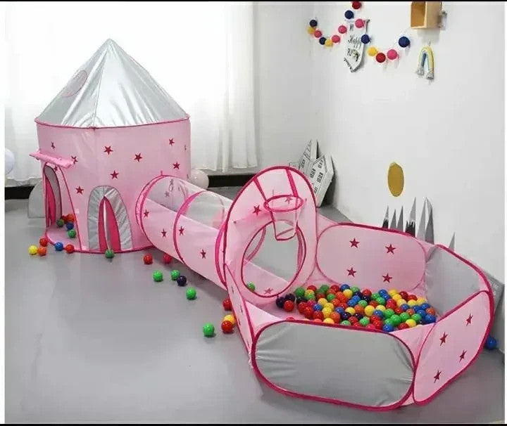 Carpa Infantil con Piscina de Pelotas y Túnel 3 en 1